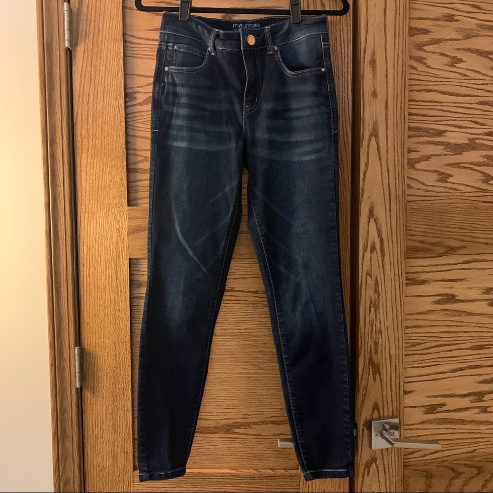 Dark Blue Denim High Rise Skinny Jeans - size 6